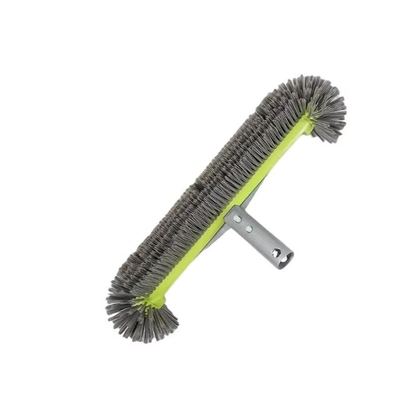 1 Piece Pool Wall Steps Corner Cleaning 45Cm Heavy Duty Aluminum Pool Brush Head With 7 Rows Nylon Bristles