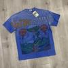 Meichao Vale New Retro Character Print Summer High Street Men and Women Loose Casual Wash Old Short Sleeve T-shirt