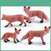 Realistic Pvc Fox Model Toy Set Featuring Four Beautiful Static Red Fox Figurines