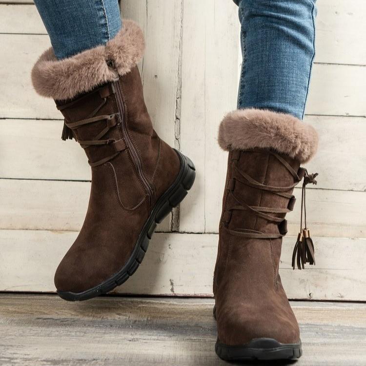 Snow boots women's new women's shoes winter velvet thickened thick-soled high-top short boots cotton shoes