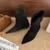 New Fashion Vintage Design Pointed Toe Women Ankle Boots Fashion Slip On Short Booties Autumn Winter Shoes For Woman