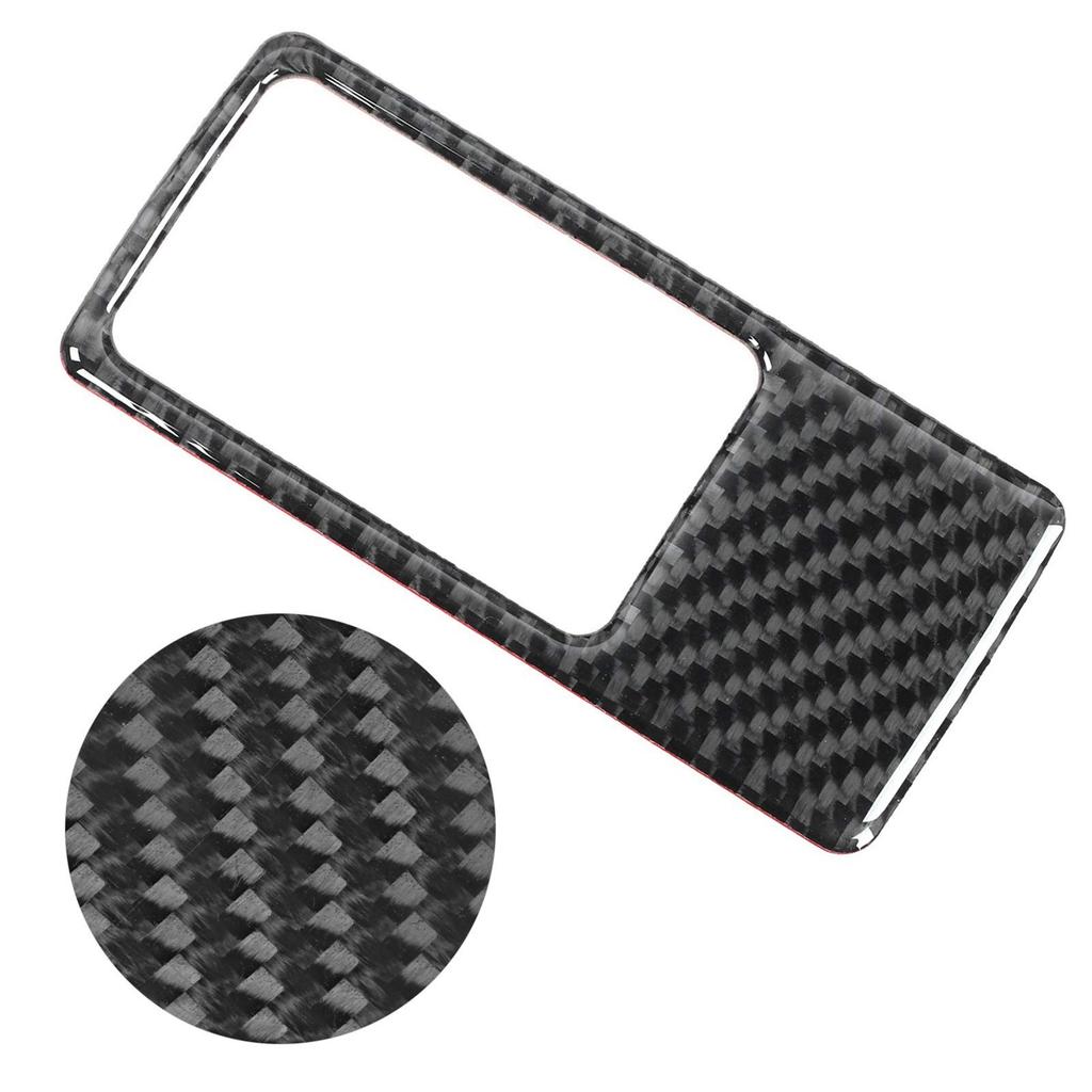 Qiilu Parking Button Frame Cover Carbon Fiber Sticker Center Console Decoration Cover Fit Mazda MX‑5 / Roadster ND16-20