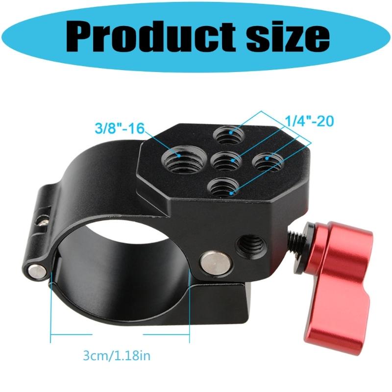 Double Thread 1/4 and 3/8Inch Compatible 30mm Clamp Holder for Camera Monitor Stabilizers Anti Shake Portable