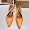 Fashion Pointed Toe Summer Women's High Heeled Sandals Brand Elegant Silk Slingbacks Back Strap Shallow Party Mules Shoes for Ladies