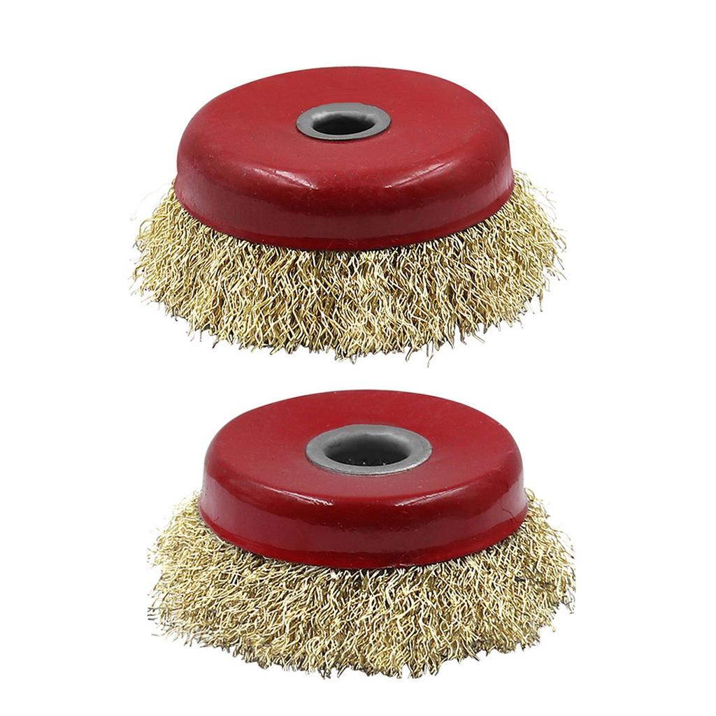 Inner Hole 10/16mm Wire Cup Brush for Drill Brass Coated Steel Crimp Wire Wheel Angle Grinder Remove Rust Deburring