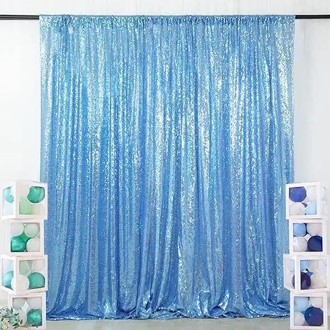 1 Panel Gold Sequin Photo Backdrop Curtain Panels Stage For Shimmer Birthday Wedding Photograph Shower Decoration Backdrop Fabric