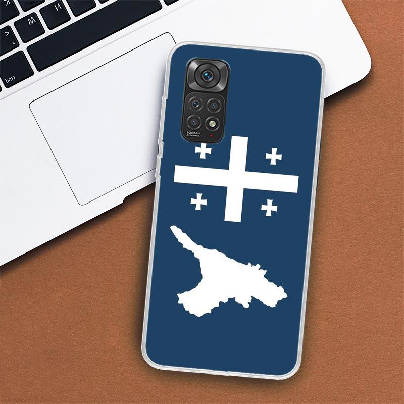 Georgia Flag Phone Case For Xiaomi Redmi Note 13 12 12S 11 11S 10 10S 9 9S 11T 11E Pro Plus 8 8T 7 + Coque Cover