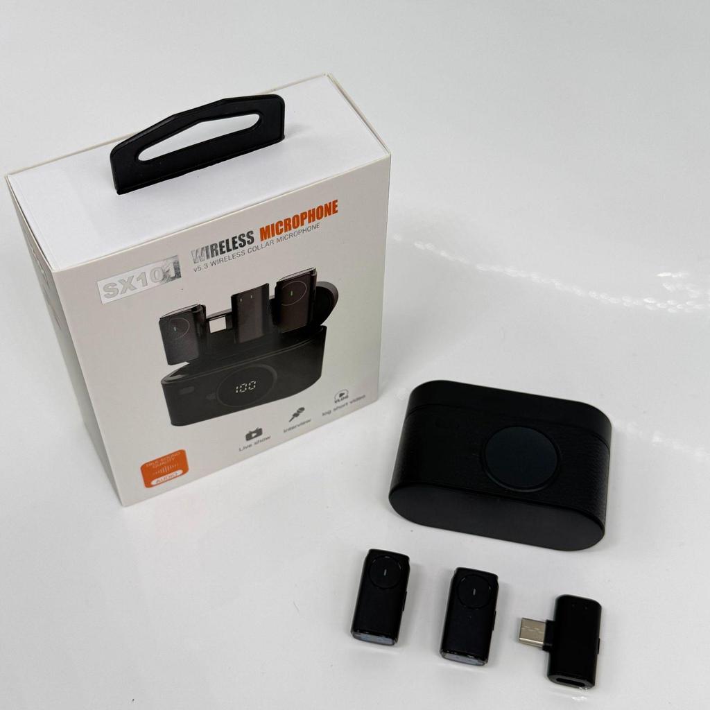 SX101 Wireless Lavalier Microphone with AI Noise Reduction for Live Streaming and Recording