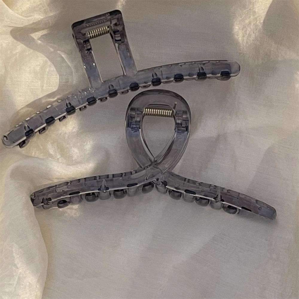 Gray clear hairpin light luxury simple back head shark clip design sense grab clip hair accessories ins tide
