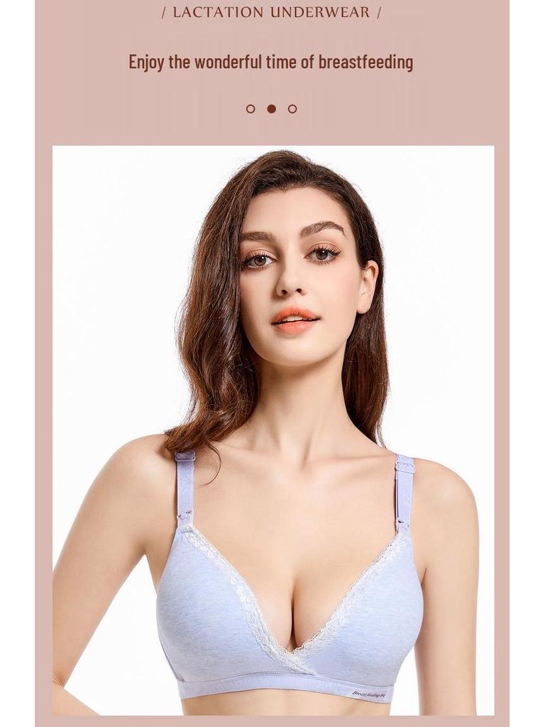 Wire-Free Double-Open Maternity Nursing Bra - Anti-Sagging, Supportive, Easy Feeding Access