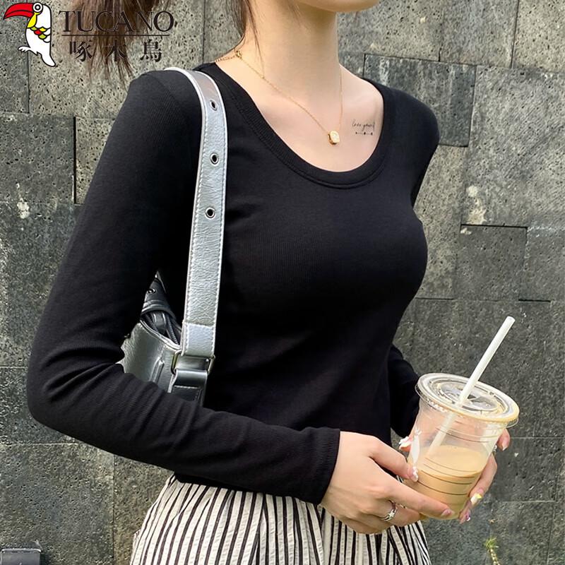 Woodpecker Women s Premium Ribbed Slim-Fit Long Sleeve T-Shirt S