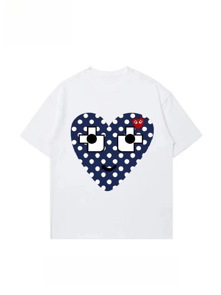 Camiseta De Manga Curta Para Homens E Mulheres Amor Puro Algodão De Manga Curta Moda Solta Camiseta Camisa De Compressão