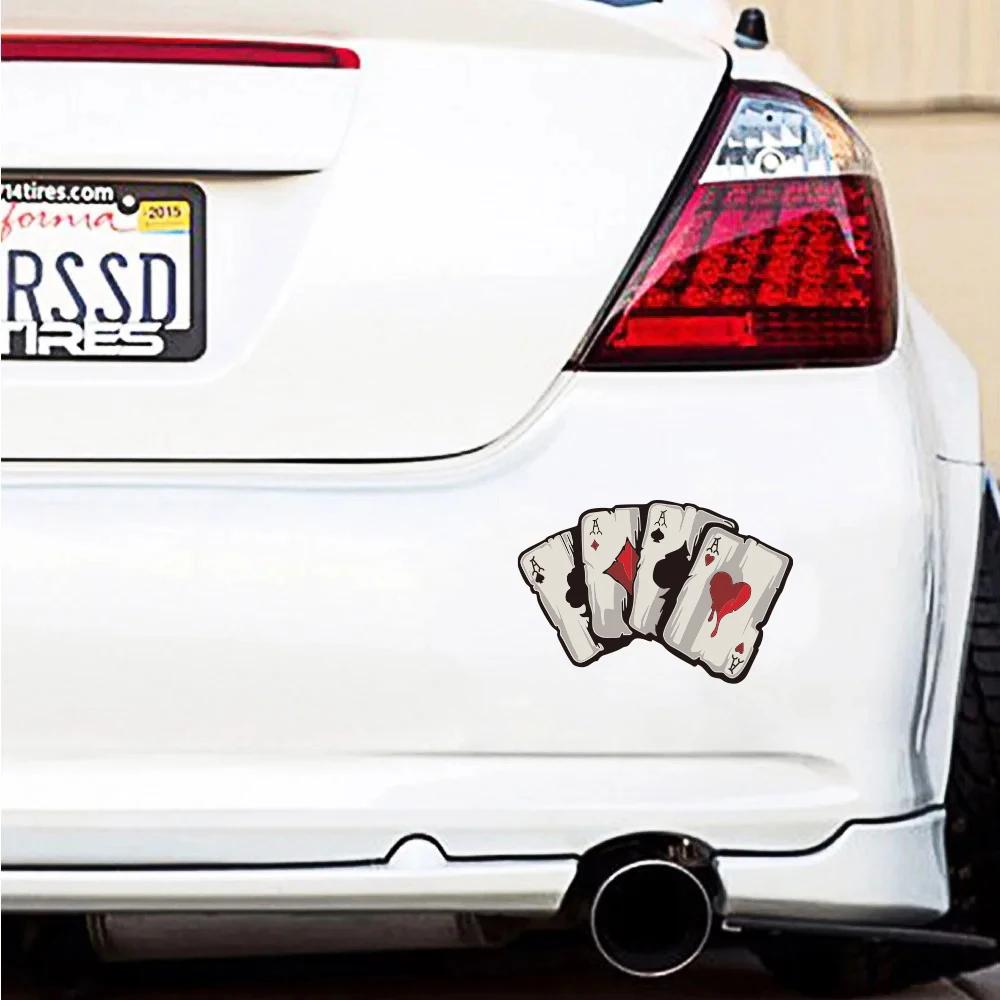 Motorcycle Car Sticker Playing Card A Decals Waterproof Vinyl Decal Accessories For Skoda Seat VW Volkswagen Suzuki Smart Toyota