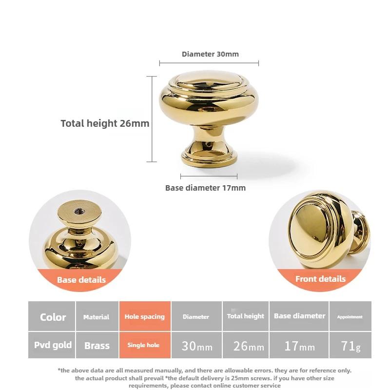

Brass Drawer Wardrobe Door Handle Gold European Household Accessories Decoration Kitchen Creative Advanced Sense Cabinet Handle 1pcs