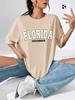 Florida Sunshine State USA City Classic Letter Pattern T-Shirts For Women Loose Oversized Clothing 100% Cotton Streetwear Tshirt