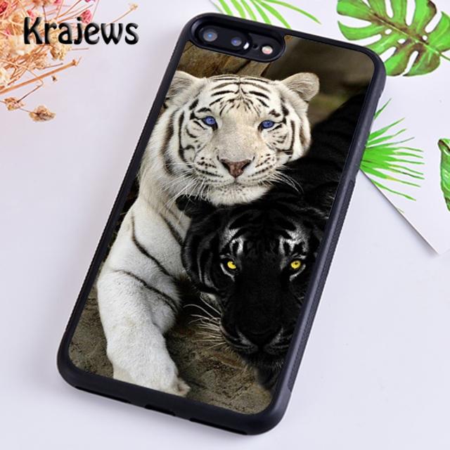 Krajews Animal White Tiger Pattern Phone Case Cover For iPhone 17 Air 16 15 14 plus 12 13 pro max coque Fundas