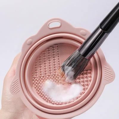 1PCS Make-Up Pinsel Make-Up Werkzeug Reinigung Silikon Klapp Schüssel Schönheit Ei Waschen Box Silikon Peeling Schüssel