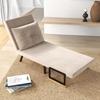 4-in-1 Velvet-Feel Single Chair Bed, with Pillow - Beige
