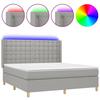 VidaXL Slat Bed Base with Mattress and LED, Upholstered Bed, Double Bed, Adult Bed for Interior Bedroom, 3139213