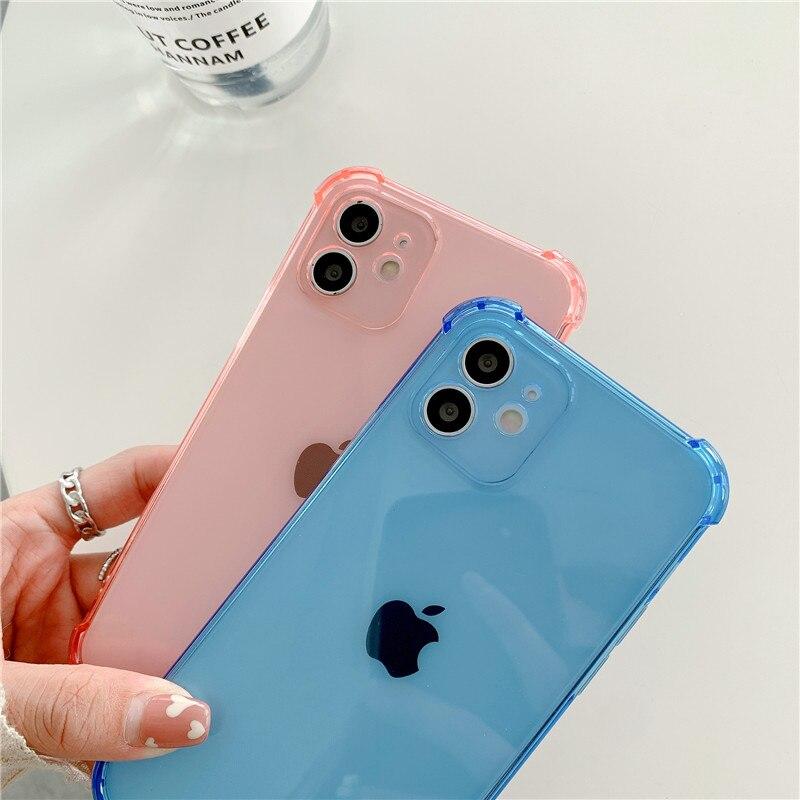 Silicone Lens Protection Phone Case For iPhone 16 15 14 11 12 13 Pro Max 8 7 6S Plus XR XS Max X SE2020 Shockproof Soft Transparent Cover