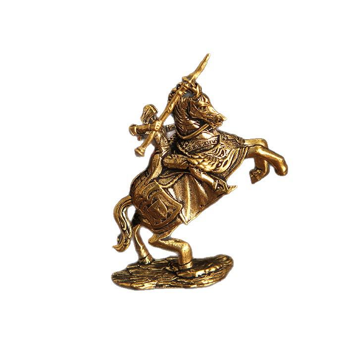 Cross-border Exclusive Female Knight Figurine on Horse - Changeable Image Desktop Copper Craft