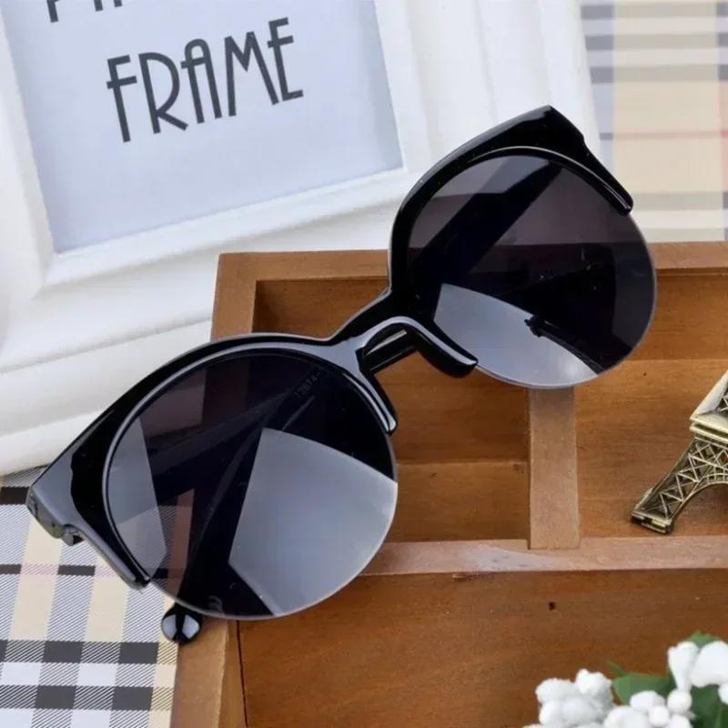 Retro Vintage Cat Eye Sunglasses Half Frame Sunglasses Women Sun Glasses Anti-UV Sunglasses Female Travel Party Glasses New
