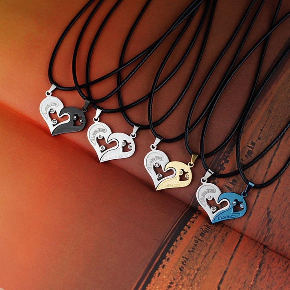 Collier Personnalisable Pour Couple - Pendentif En Acier Inoxydable Gravable - Chaîne Serpent 55 Cm - Cadeau Personnalisé Homme/femme