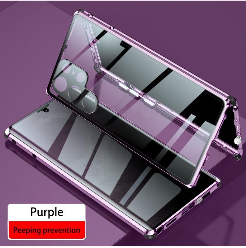 For Samsung Galaxy S25 S24 S23 S22 S21 Ultra Case 360° Full Surround Metal Magnetic With Screen Glass Camera Protection Cover