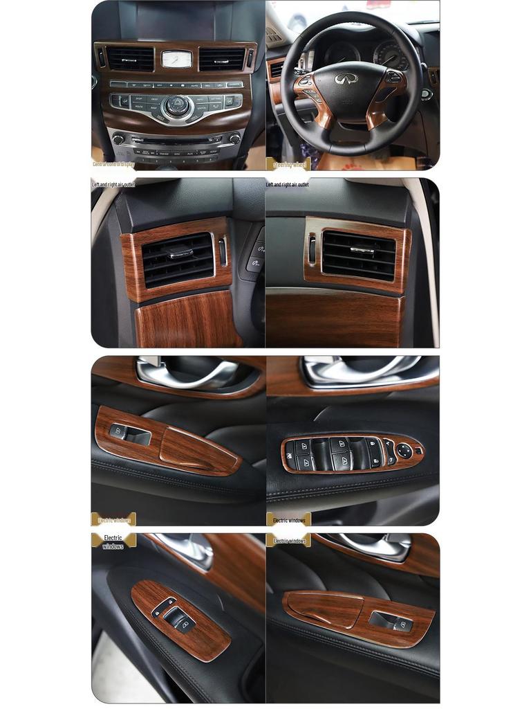 Q70 Kohlefaser Innenraummodifikation Dekorative Aufkleber für Armaturenbrett, Navigation und Tür