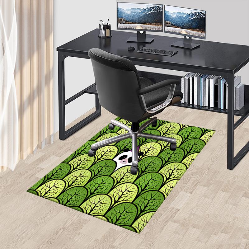 1PC Panda Leaf Extra Large Non Slip Floor carpet, Office, family, bedroom Large Area Rug Indoor Rugs, Vibrant Colors