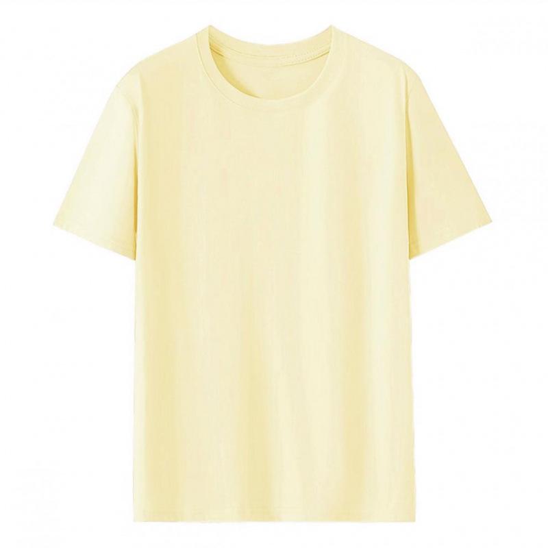 Custom Logo Summer Cotton T-shirt, Loose Round Neck, Short Sleeve, Class Uniform, 190g Ribbed Collar