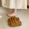 One-word slippers women's fashion versatile outer wear summer new hollow sandals women's thick-soled bag head slippers