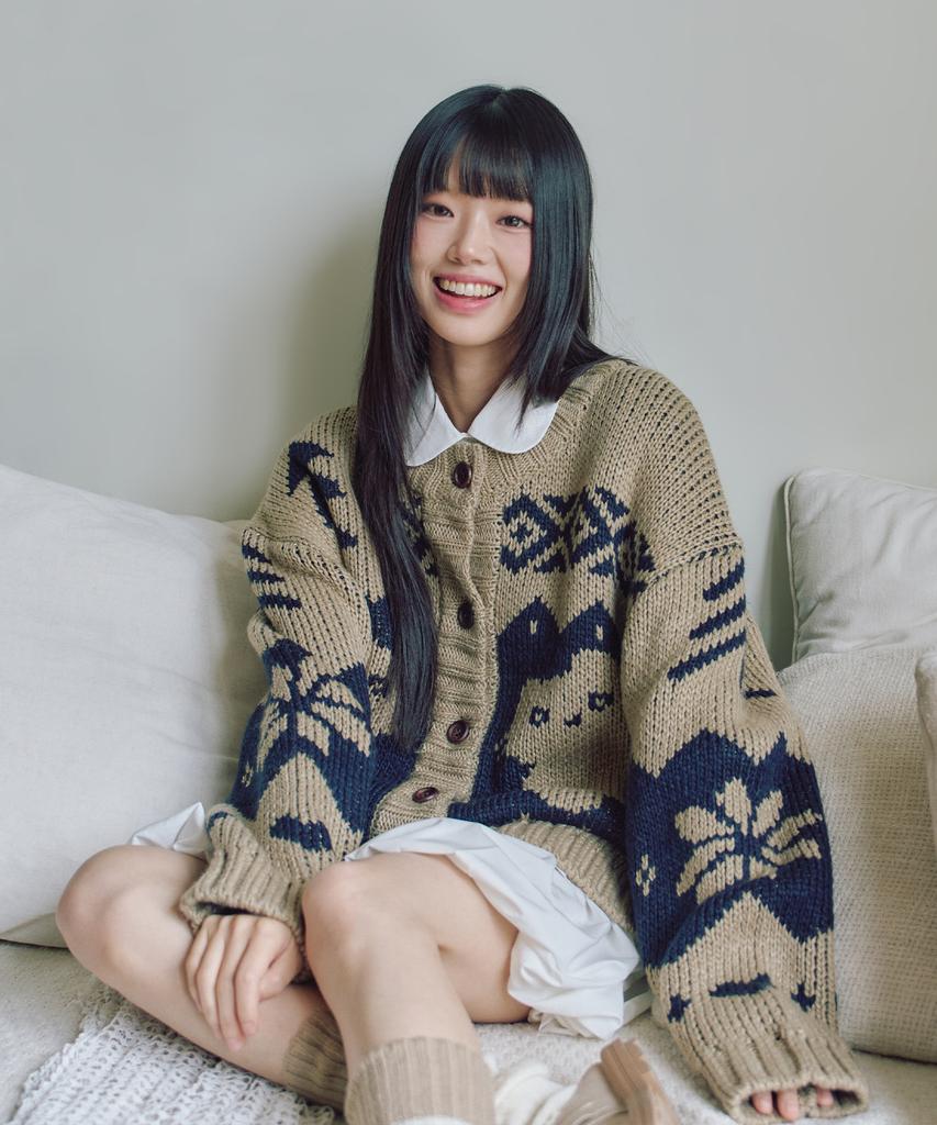LMR Schannony Heavy Nordic Cardigan Beige