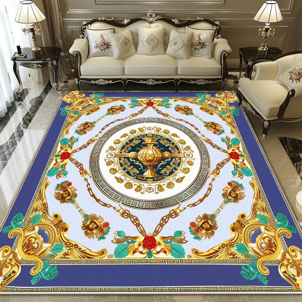 European Style Luxury Living Room Carpet Abstract Decoration Home Large Area Rugs Lounge Bedroom Foldable Plush Floor Mat Sofa