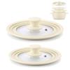 2 Universal Lids Frying Pan Pots 16-18-20/ 24-26-28 Glass Silicone Briebe LS1215 Cream