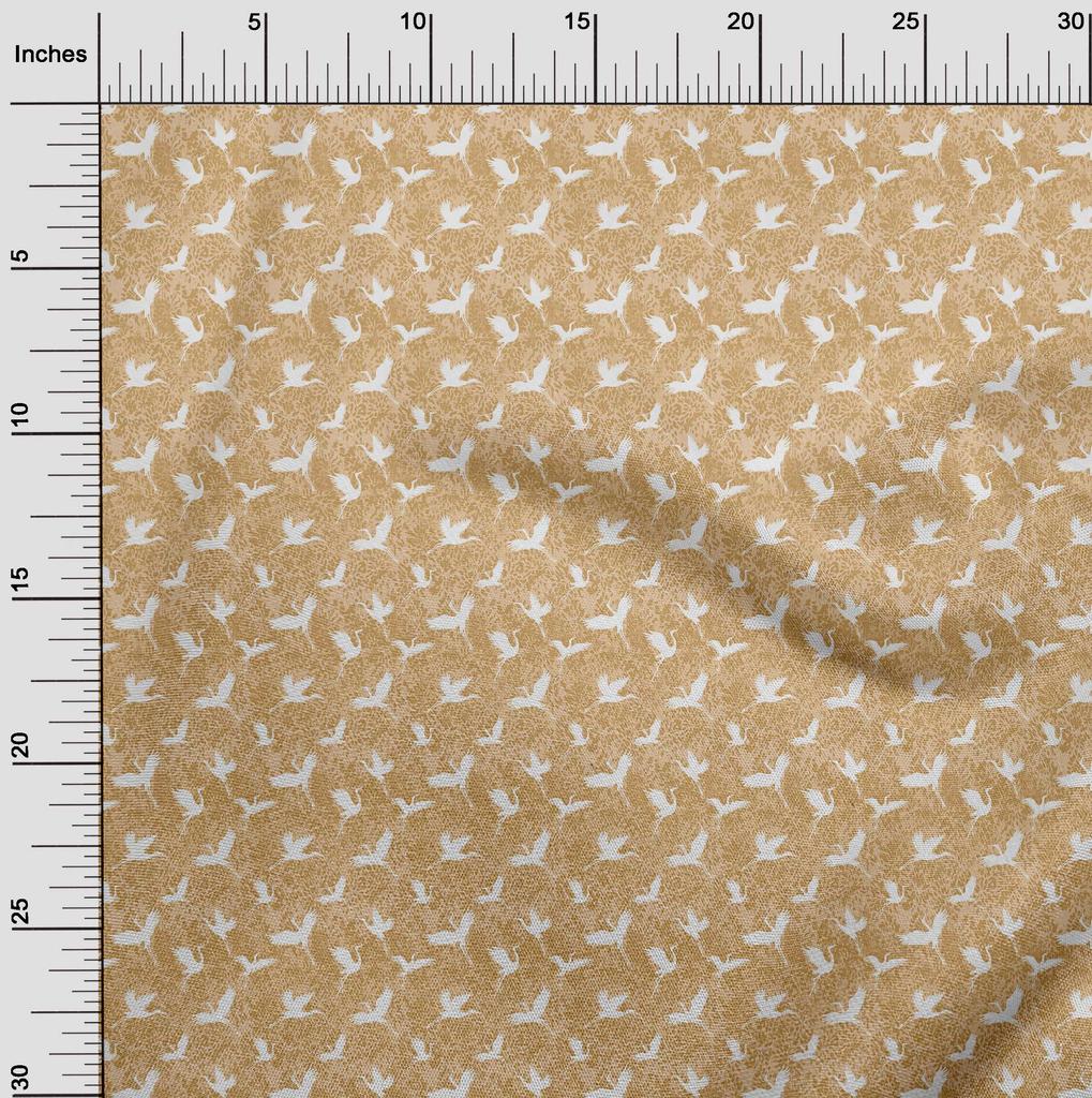 oneOone Georgette Viscose Brown Fabric Flamingo Diy Clothing Quilting Fabric Print Fabric By Yard 42 Inch