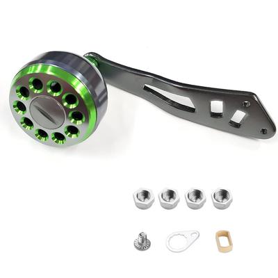 VISPREA Pièces de Moulinet Moulinet Baitcasting Moulinet Tambour Poignée Alliage d'Aluminium 109mm Bouton de Poignée Shimano Daiwa Abu Garcia Pièces Custom Remplacement YU74 (vert)