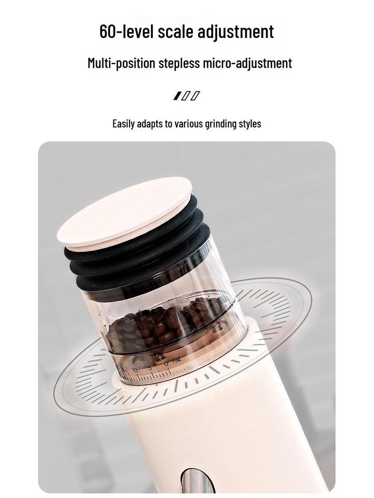 Cross-Border 110V/220V Electric Coffee Bean Grinder with 420 Steel Core – Ideal for Hand Pour Over and Espresso.