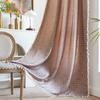 Curtain Finished American Country Style Jacquard Embroidery Solid Color Contrasting Color Semi-Blackout Bay Window Kitchen Curtain