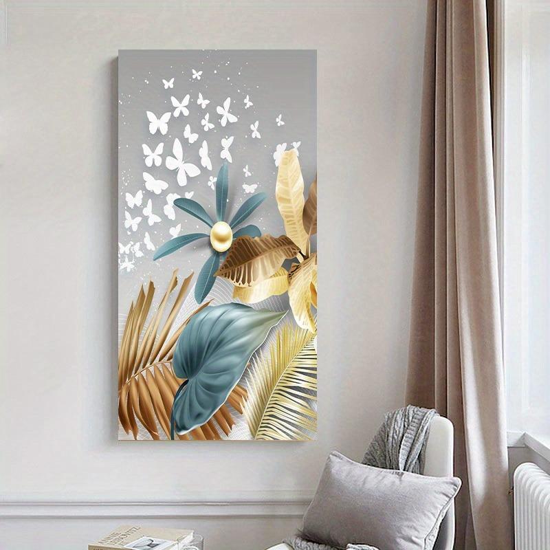 

Абстрактный Золотой Листья Бабочки Настенный Постер Принт Роскошная Холст Картина Офисное Искусство картинки Гостиная Домашний Декор 50x100cm