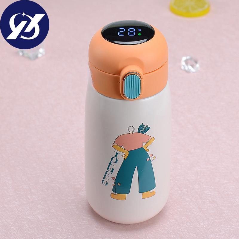 Cartoon 316 Stainless Steel Smart Vacuum Cup Led Touch Display Temperature Cup Small Fat Pier Children Pea Cup