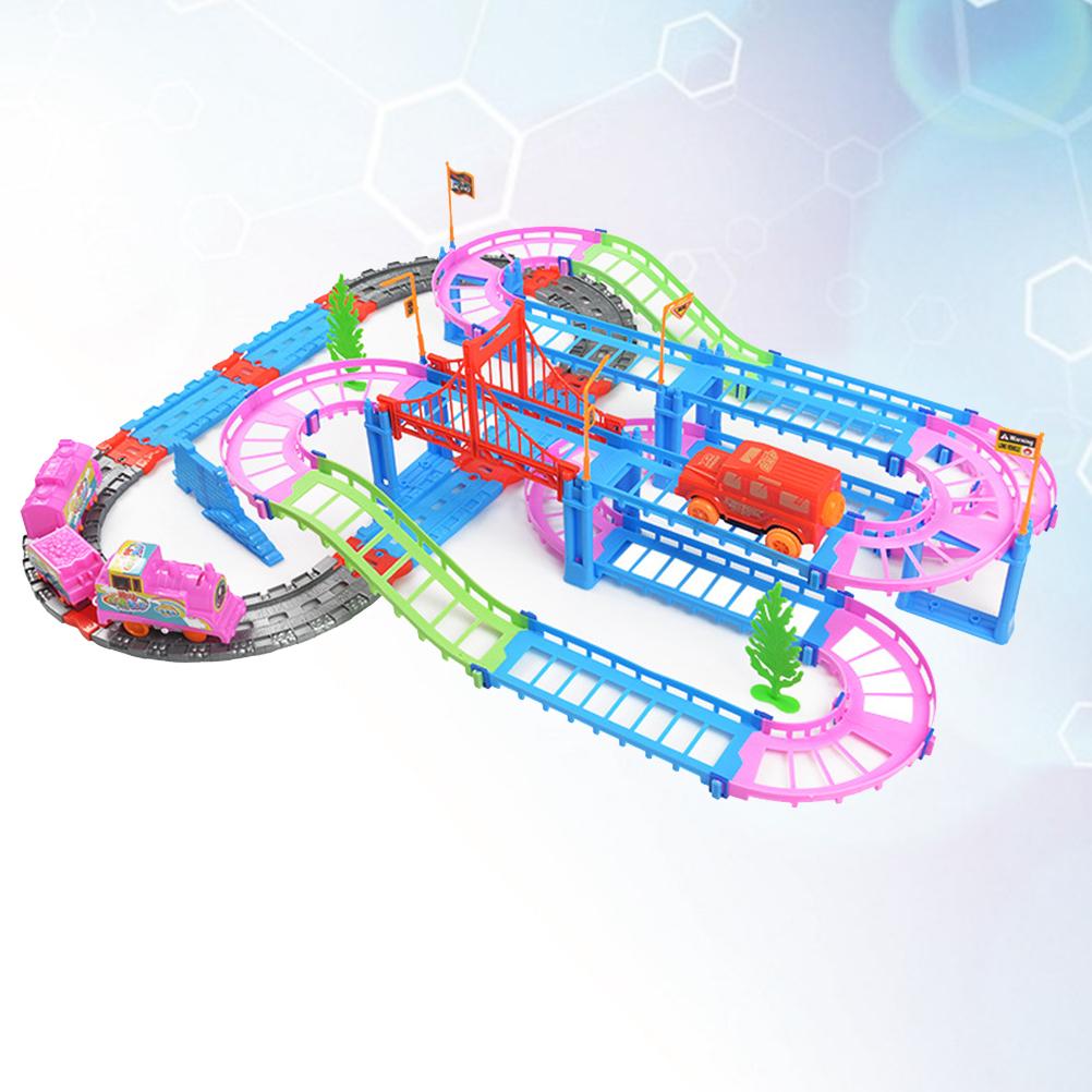 Buy 1 Set Electric Rail Car Toy Plastic Creative Assembly DIY Electric ...