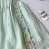Süßes Sommer-Mädchenkleid mit frischem Wald-Button-Rüschen-Träger