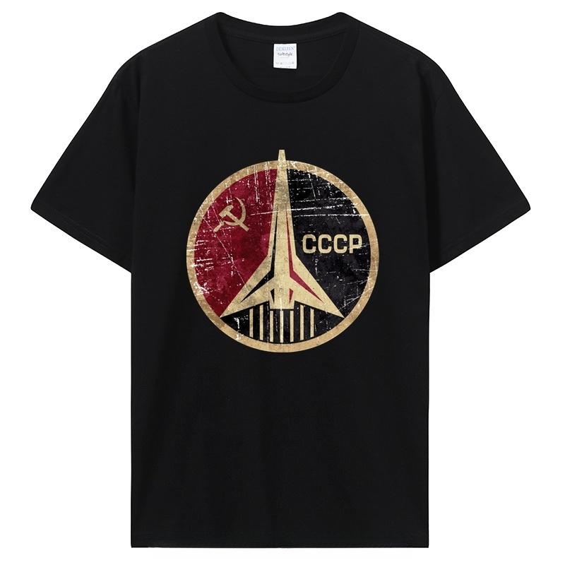 2026 Vintage Russia CCCP Yuri Gagarin Soviet Sputnik Space Exploration Print Tshirt Men and Women Short Sleeved Tops Tshirts S