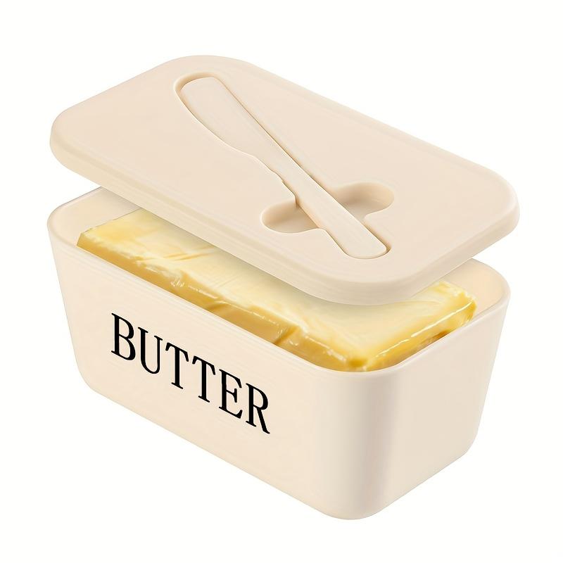 1pc New Butter Container Box with Knife Simple Restaurant Sealed Storage Box Cheese Box Butter Slicer Butter Dish Home Tableware