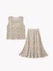 Luxury Sequin Hollow Knit Midi Skirt - Women's High-Waisted A-Line for Spring 2026