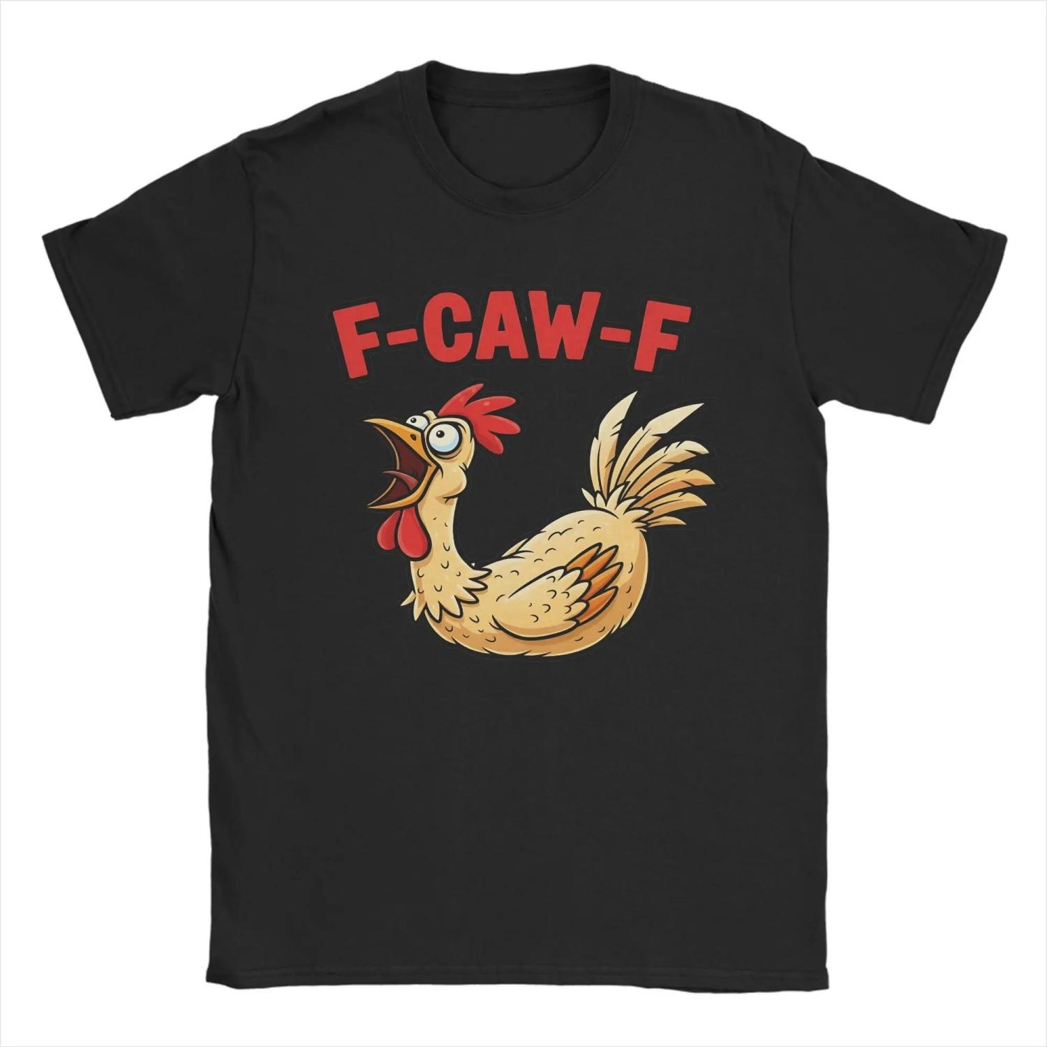

Streetwear T Shirt Summer Funny F-Caw-F Chicken Spooky Hipster T-Shirts Cotton Tee Shirt Aesthetic Cheap Short Sleeve Tops S чёрный