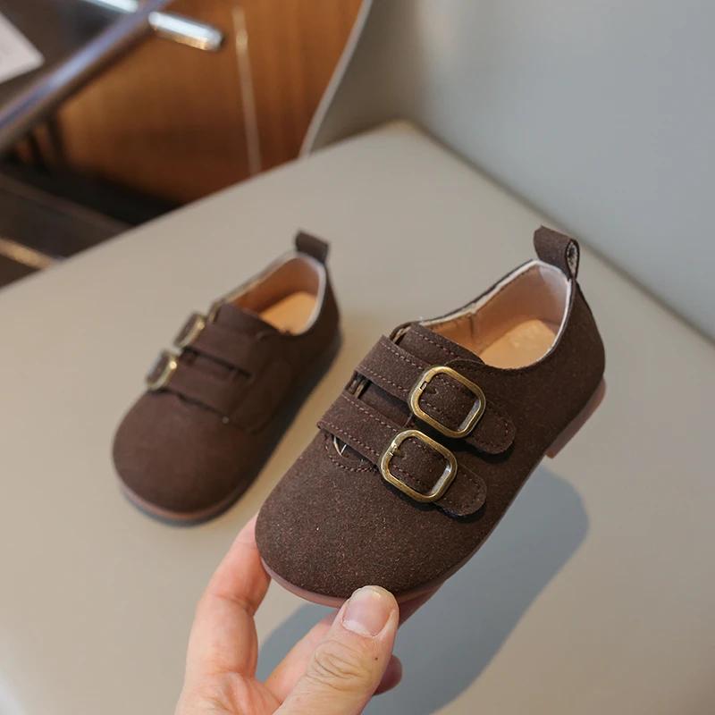 Dziecięce Skórzane Buty Okrągły Czubek Dziewczęce Codzienne Buty Mary Jane Modne Wiosenne Jesienne Dziecięce Płaskie Buty Jednolity Kolor Lekkie Wszechstronne