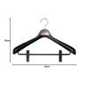 Shinko Hanger S&F Jacket Clip 45 Suit Hanger with Clips, Black, Made in Japan, with 360-Degree Rotating Hooks, Prevents Skirts, Coats, and Outerwear f