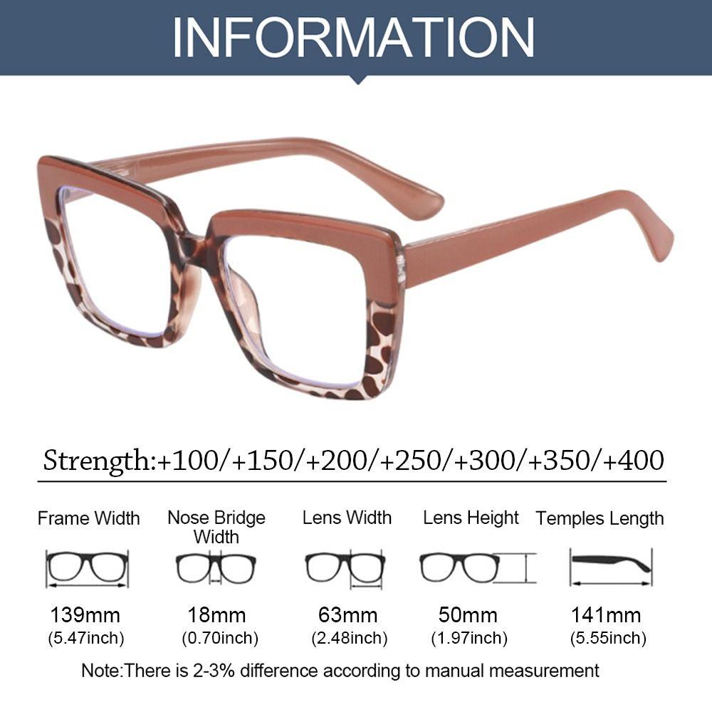 Blue Ray Blocking Anti-Blue Light Reading Glasses Large Frame Eye Protection Presbyopia Eyeglasses Spring Leg Elegant